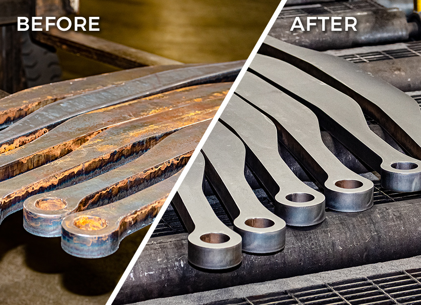 Metal shop shot blasting